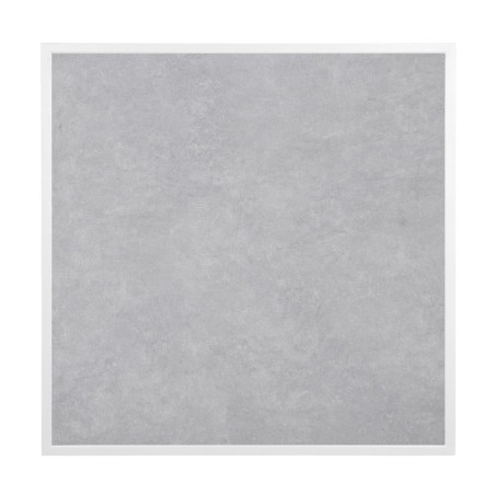 Plateau de table extérieur carré en verre trempé Bolero effet pierre gris clair bord blanc 700 mm