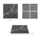 Plateau de table extérieur carré en verre trempé Bolero effet granit foncé bord blanc 700 mm