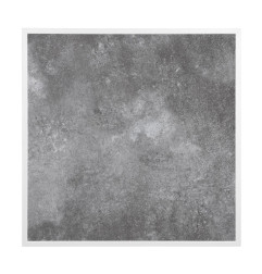 Plateau de table extérieur carré en verre trempé Bolero effet pierre foncée bord blanc 700 mm