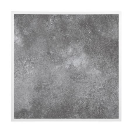 Plateau de table extérieur carré en verre trempé Bolero effet pierre foncée bord blanc 700 mm