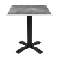 Plateau de table extérieur carré en verre trempé Bolero effet pierre foncée bord blanc 700 mm