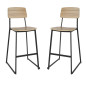 Tabourets hauts d'intérieur en bois Bolero Beaufort (lot de 2)