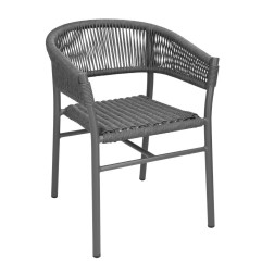 Fauteuils en corde grise tressée Bolero Florence (lot de 2)