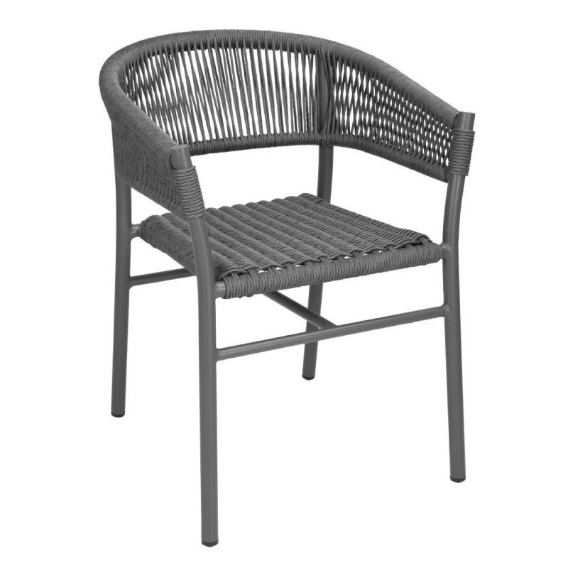 Fauteuils en corde grise tressée Bolero Florence (lot de 2) Fauteuils en corde grise tressée Bolero Florence (lot de 2)