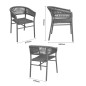 Fauteuils en corde grise tressée Bolero Florence (lot de 2) Fauteuils en corde grise tressée Bolero Florence (lot de 2)