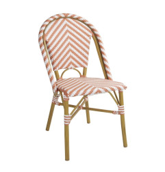 Chaises style parisien en rotin Bolero corail (lot de 2)