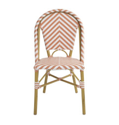 Chaises style parisien en rotin Bolero corail (lot de 2)