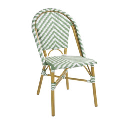 Chaises style parisien en rotin Bolero vert clair (lot de 2)