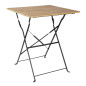 Table de terrasse carrée Bolero Perth effet bois