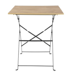 Table de terrasse carrée Bolero Perth effet bois