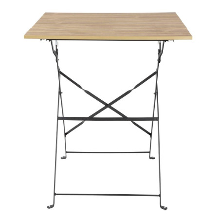 Table de terrasse carrée Bolero Perth effet bois