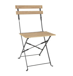 Chaises de terrasse pliantes Bolero Perth effet bois (lot de 2)