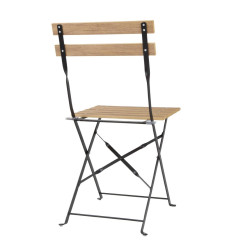 Chaises de terrasse pliantes Bolero Perth effet bois (lot de 2)