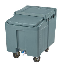 Chariot à glace Cambro ICS125L avec couvercle coulissant bleu ardoise