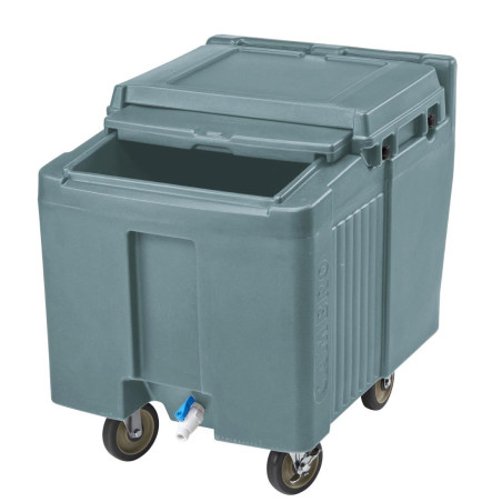 Chariot à glace Cambro ICS125L avec couvercle coulissant bleu ardoise