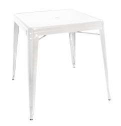 Table carrée en acier blanc Bolero Bistro 668mm