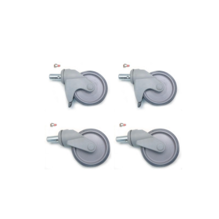 Lot de 4 roues tournus à tiges dont 2 avec freins 249287x2 - 249286x2 - 252011x4