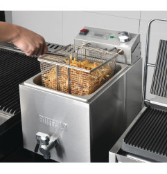 Friteuse simple Buffalo - 1 x 8L 2,9kW avec minuterie