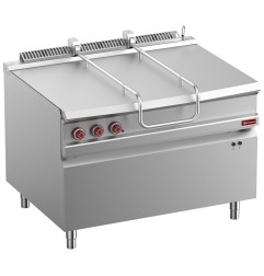 Sauteuse basculante gaz, cuve inox 120 lit. sur meuble