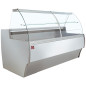 Comptoir vitrine réfrigéré à vitre bombée, ventilé, avec réserve - GRIS/BLANC Comptoir vitrine réfrigéré à vitre bombée, ventilé, avec réserve - GRIS/BLANC