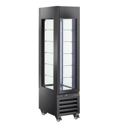 Vitrine "FULL vitrée" 260 Lt., 5 niveaux en verre, ventilée - ICE CREAM & PASTRY - NOIR
