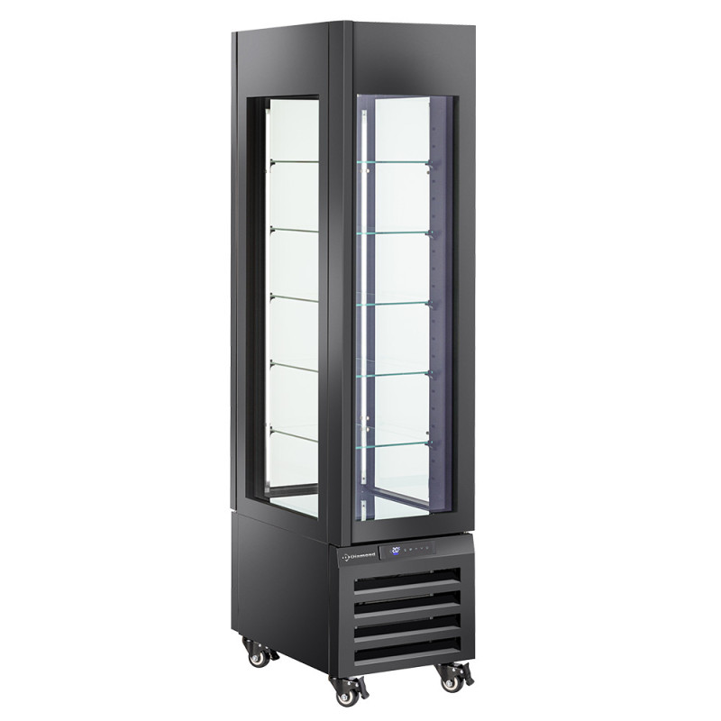 Vitrine "FULL vitrée" 260 Lt., 5 niveaux en verre, ventilée - ICE CREAM & PASTRY - NOIR Vitrine "FULL vitrée" 260 Lt., 5 niveaux en verre, ventilée - ICE CREAM & PASTRY - NOIR