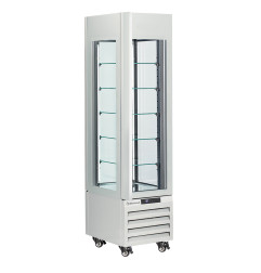 Vitrine "FULL vitrée" 260 Lt., 5 niveaux en verre, ventilée -ICE CREAM & PASTRY - BLANC