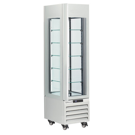 Vitrine "FULL vitrée" 260 Lt., 5 niveaux en verre, ventilée -ICE CREAM & PASTRY - BLANC