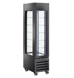 Vitrine "FULL vitrée" 260 Lt., 5 niveaux en verre, ventilée - PASTRY - NOIR