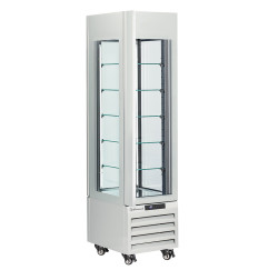 Vitrine "FULL vitrée" 260 Lt., 5 niveaux en verre, ventilée - PASTRY - BLANC