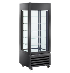 Vitrine "FULL vitrée" 440 Lt., 5 niveaux en verre, ventilée - ICE CREAM & PASTRY - NOIR