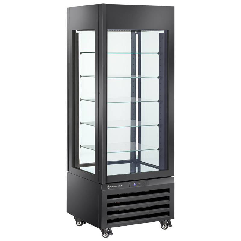Vitrine "FULL vitrée" 440 Lt., 5 niveaux en verre, ventilée - ICE CREAM & PASTRY - NOIR Vitrine "FULL vitrée" 440 Lt., 5 niveaux en verre, ventilée - ICE CREAM & PASTRY - NOIR