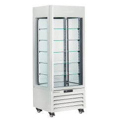 Vitrine "FULL vitrée" 440 Lt., 5 niveaux en verre, ventilée - ICE CREAM & PASTRY - BLANC