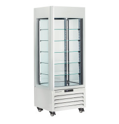 Vitrine "FULL vitrée" 440 Lt., 5 niveaux en verre, ventilée - CHOCOLATE - BLANC