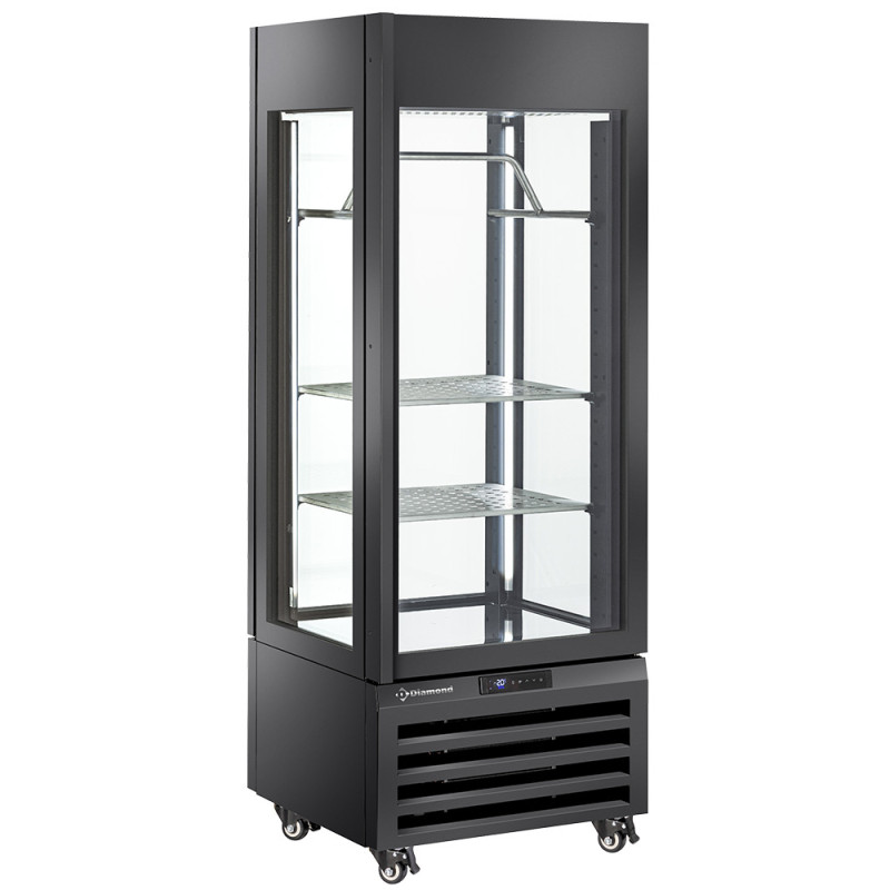 Vitrine "FULL vitrée" 440 Lt., 2 étagères & barre à viande, ventilée - MEAT - NOIR Vitrine "FULL vitrée" 440 Lt., 2 étagères & barre à viande, ventilée - MEAT - NOIR