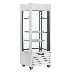 Vitrine "FULL vitrée" 440 Lt., 2 étagères & barre à viande, ventilée - MEAT - BLANC