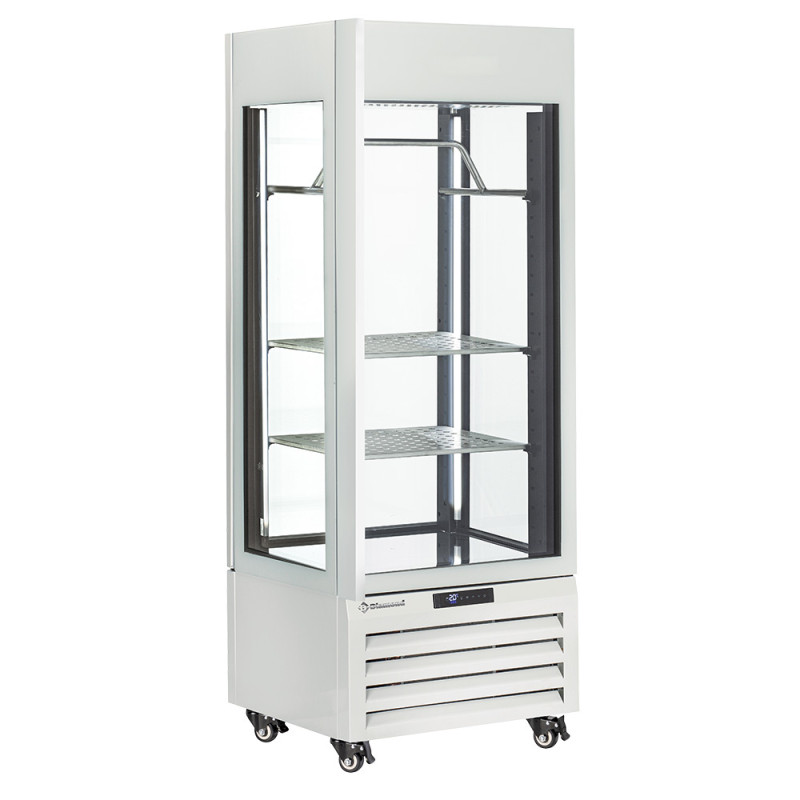 Vitrine "FULL vitrée" 440 Lt., 2 étagères & barre à viande, ventilée - MEAT - BLANC Vitrine "FULL vitrée" 440 Lt., 2 étagères & barre à viande, ventilée - MEAT - BLANC