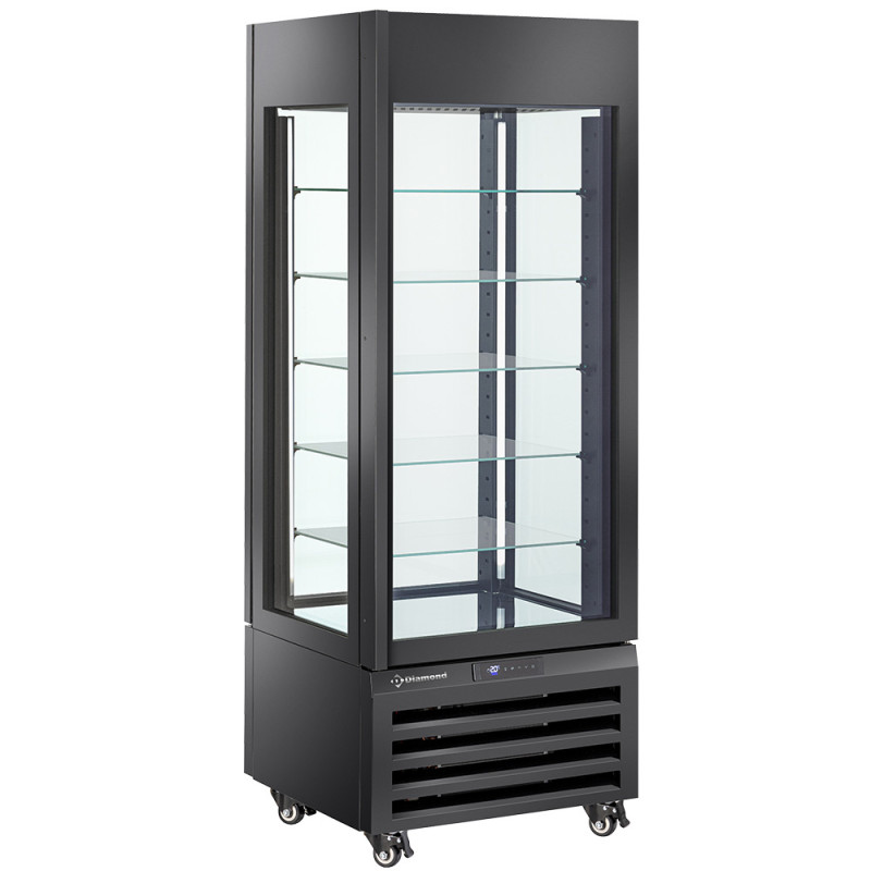 Vitrine "FULL vitrée" 440 Lt., 5 niveaux en verre, ventilée - PASTRY - NOIR Vitrine "FULL vitrée" 440 Lt., 5 niveaux en verre, ventilée - PASTRY - NOIR