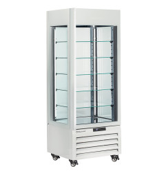 Vitrine "FULL vitrée" 440 Lt., 5 niveaux en verre, ventilée - PASTRY - BLANC