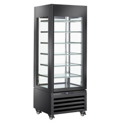 Vitrine "FULL vitrée" 440 Lt., 6 niveaux en verre, statique - ICE CREAM - NOIR