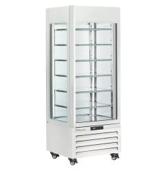 Vitrine "FULL vitrée" 440 Lt., 6 niveaux en verre, statique - ICE CREAM - BLANC