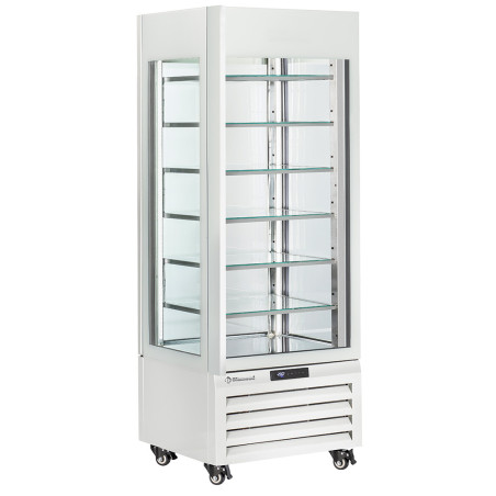 Vitrine "FULL vitrée" 440 Lt., 6 niveaux en verre, statique - ICE CREAM - BLANC