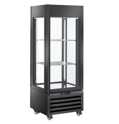 Vitrine "FULL vitrée" 440 Lt., 1 niveau + 2 étagères, ventilée - WINE - NOIR