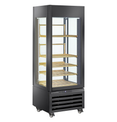 Vitrine "FULL vitrée" 440 Lt., 1 niveau + 2 étagères, ventilée - WINE - NOIR