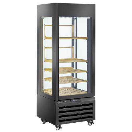 Vitrine "FULL vitrée" 440 Lt., 1 niveau + 2 étagères, ventilée - WINE - NOIR