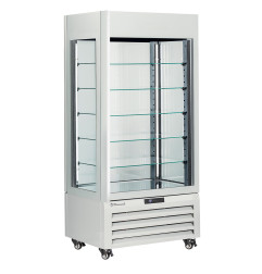 Vitrine "FULL vitrée" 600 Lt., 5 niveaux en verre, ventilée - ICE CREAM & PASTRY - BLANC