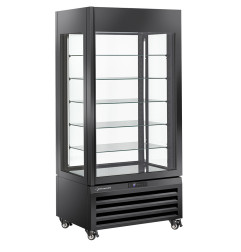 Vitrine "FULL vitrée" 600 Lt., 5 niveaux en verre, ventilée - CHOCOLATE - NOIR