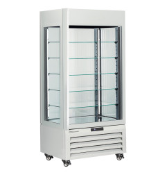 Vitrine "FULL vitrée" 600 Lt., 5 niveaux en verre, ventilée - CHOCOLATE - BLANC