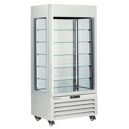 Vitrine "FULL vitrée" 600 Lt., 5 niveaux en verre, ventilée - CHOCOLATE - BLANC