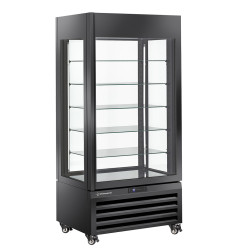 Vitrine "FULL vitrée" 600 Lt., 5 niveaux en verre, ventilée -  PASTRY - NOIR
